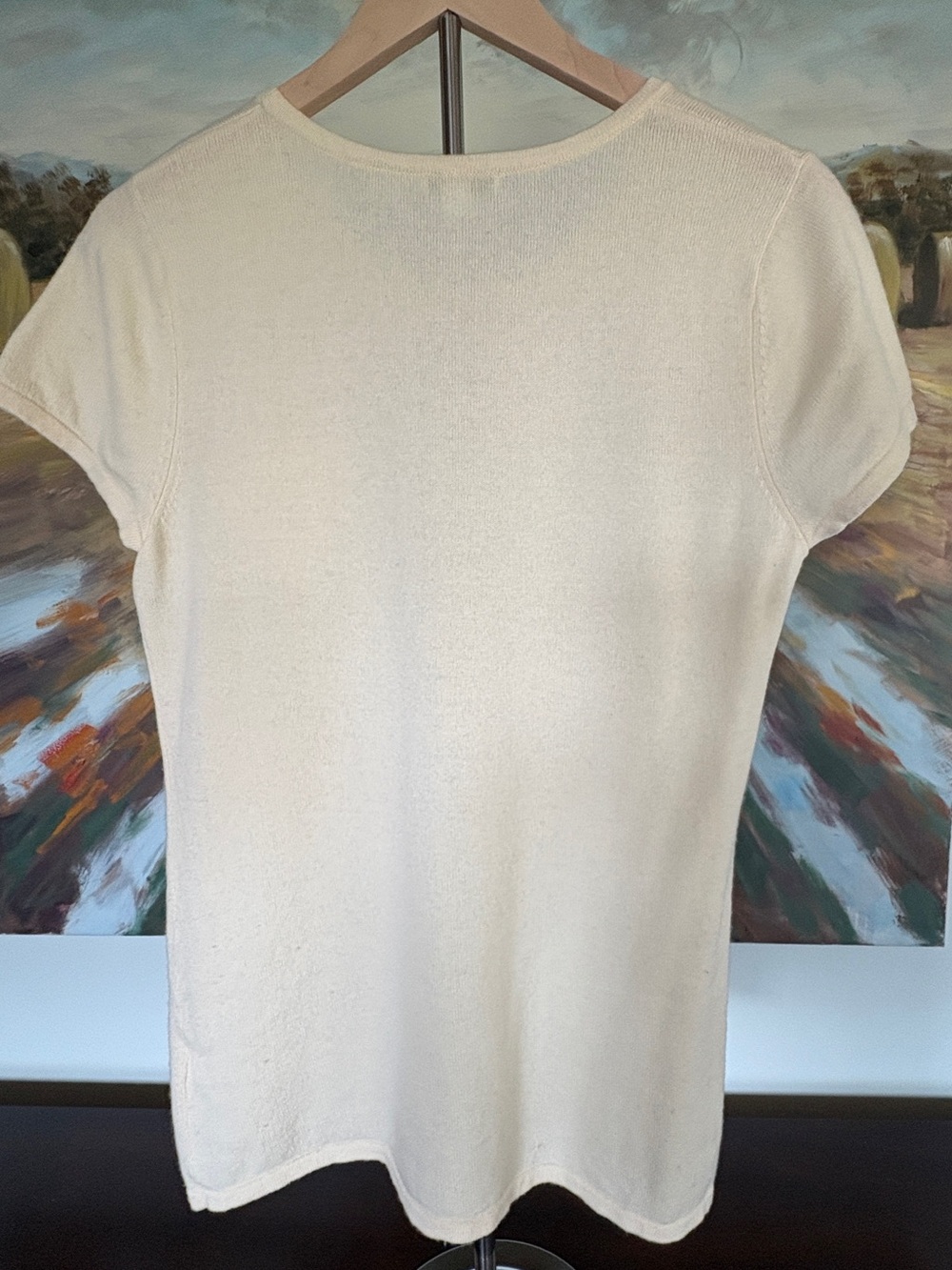 EUC Garnet Hill Cashmere Pocket Tee, sz M - Picture 2 of 8
